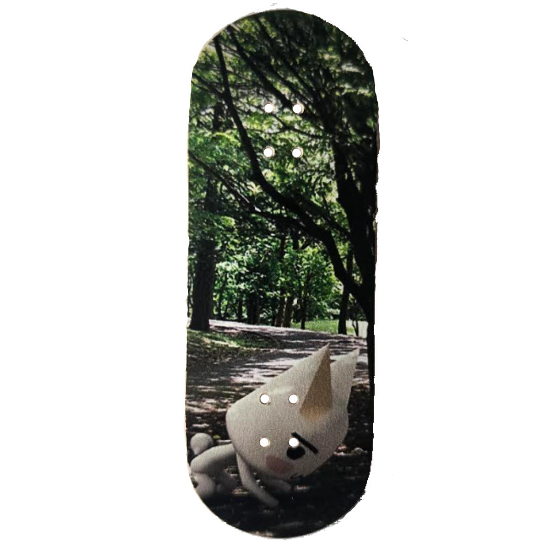 Wooden Fingerboard Deck, "Flowers" - 34mm x 97mm