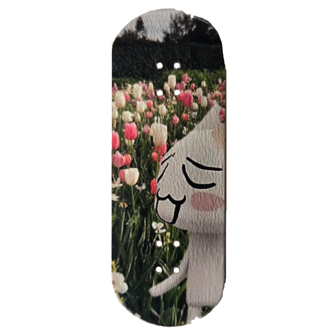 Wooden Fingerboard Deck, "Flowers" - 34mm x 97mm