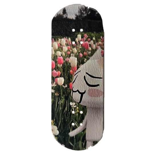 Wooden Fingerboard Deck, "Flowers" - 34mm x 97mm